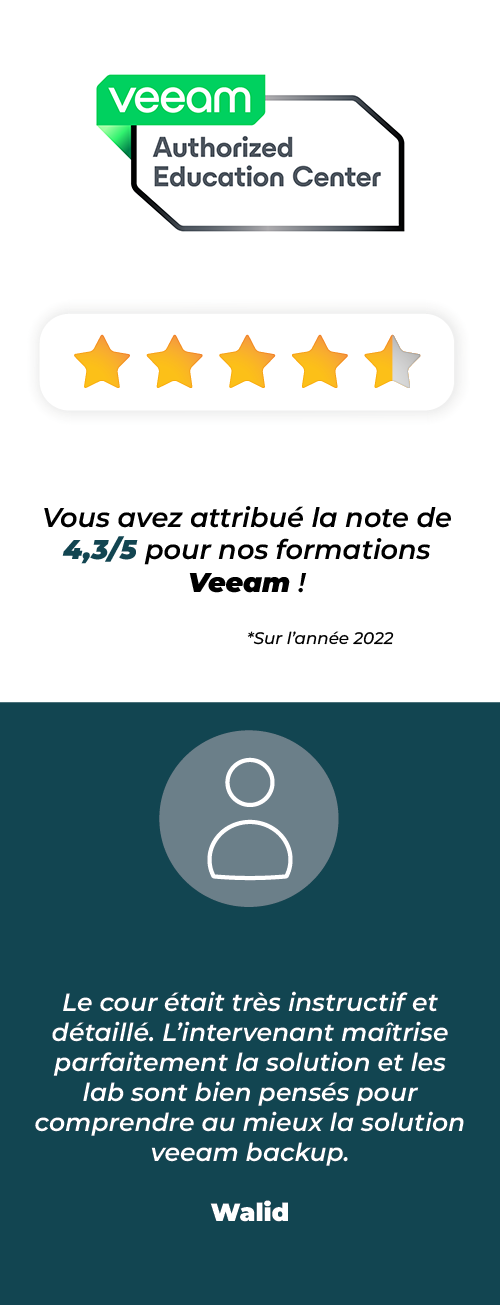 Satisfaction formations certifiantes Veeam