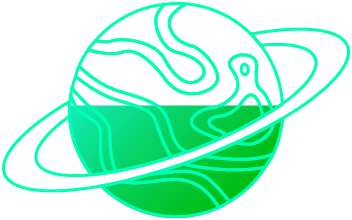 Green planet icon