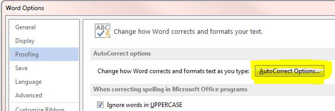 how to set up autocorrect in Microsoft